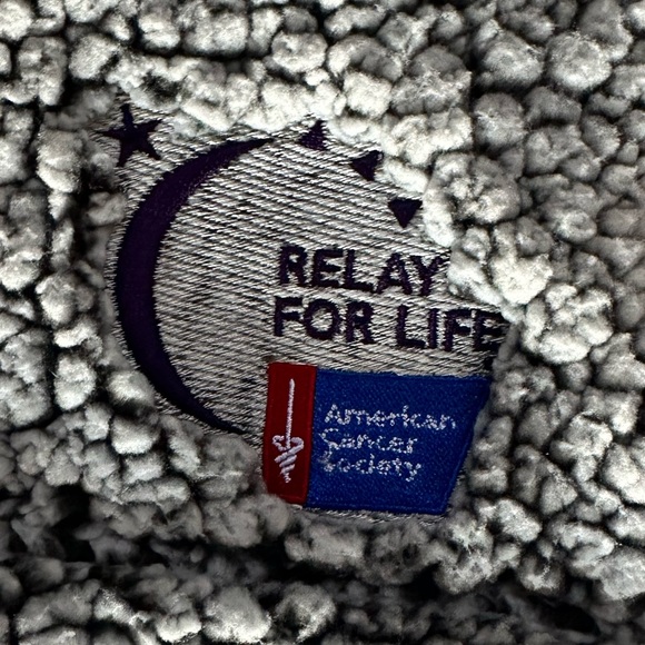 Relay for Life BOXERCRAFT fleece 1/4” zip pullover gray small teddy bear - Picture 4 of 16